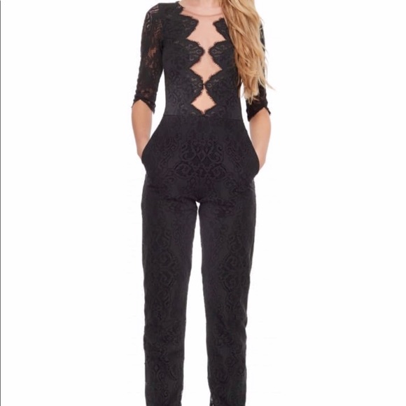 For Love & Lemons Noir Lace Jumpsuit - Picture 5 of 5